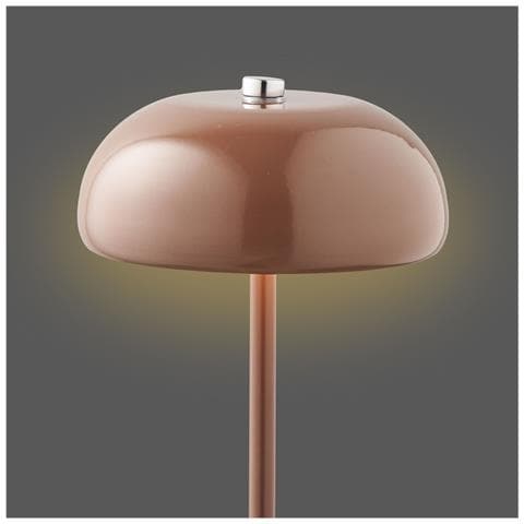 Lampada Da Tavolo Margate Ricaricabile In Metallo Marrone Ø13 Cm - Foto 2