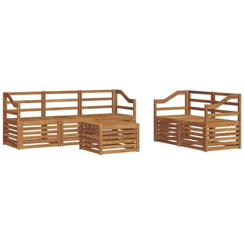Set divani 6 pcs Naturale Legno di Acacia Massello - Foto 1