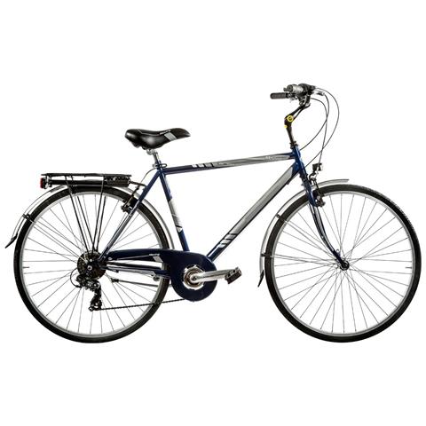 Bici Da Uomo City Bike Bicicletta Misura 28 Linea Moving Lusso Cambio 6v Mov28u6vl Completa Di Accessori E Luci A Led - 57 Blu Scuro - Foto 1
