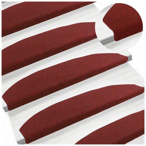 Tappetini per scale autoadesivi 15 pcs Rosso Bordeaux - Foto 2