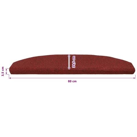 Tappetini per scale autoadesivi 15 pcs Rosso Bordeaux - Foto 9
