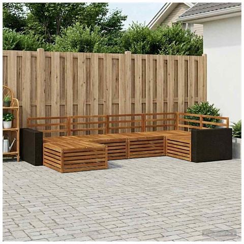 Set di divani da esterno 6 pcs Naturale - Foto 2