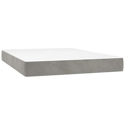Materasso a Molle Insacchettate Rigidità Media Grigio Chiaro 137x190x20 cm in Velluto - Foto 1