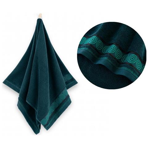 Asciugamano RONDO2 - 70x140 cm - Verde scuro - Di lusso - 100% cotone egiziano - Elevata assorbenza - Foto 3