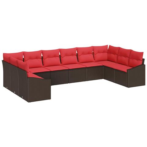 Set di divani 10 pz Marrone polyrattan - Foto 1