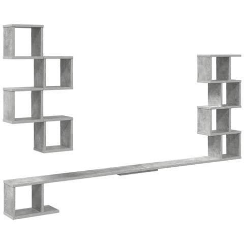 Mensola per TV da muro Grigio Cemento 180 x 15 x 94 cm - Foto 1
