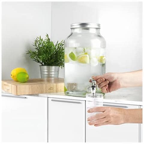 61951 - Brocca dispenser in vetro - Buffet - Rubinetto integrato - Perfetta per l'acqua, - Foto 2