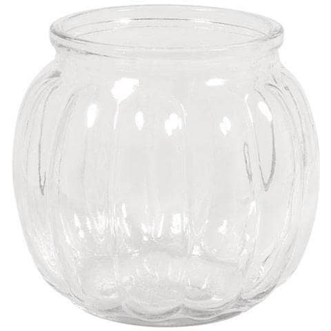 Vaso Di Vetro Panciuto Con Scanalature 12x12x11 Cm - Foto 1