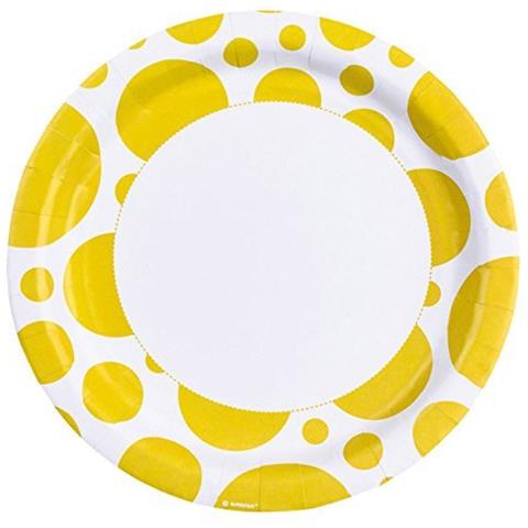 Solid Colour Dots Yellow - 8 Piatto 23 Cm - Foto 1