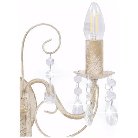 Lampada da Muro con Perle Bianca per 2 Lampadine E14 - Foto 2