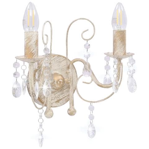Lampada da Muro con Perle Bianca per 2 Lampadine E14 - Foto 5