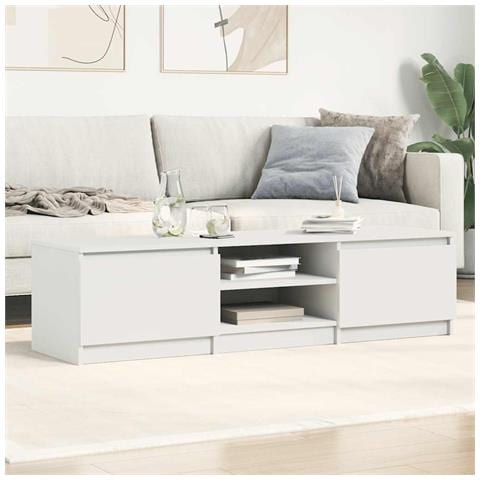 Mobile Porta TV Bianco 140x40x35,5 cm in Legno Multistrato - Foto 2