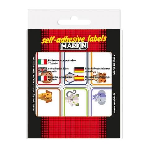 Etichette Autoadesive 70x37 Mm 10 Ff Da 6 Etichette Carta Bianca Con Decori Assortiti Markin X10046-2 - Foto 2