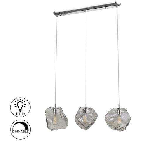 Lampada A Sospensione A Barra Diritta, Cromo, Fumo, 3x E27 - Foto 7