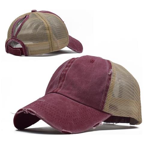 SLOWMOOSE - Berretto Da Tennis Regolabile, Panino Alto, Berretto Da  Baseball Con Coda Di Cavallo Per Donna [ verde Bordeaux] - ePRICE