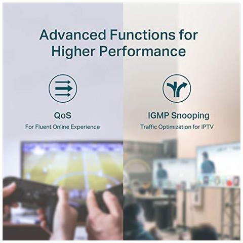 Switch Desktop TL-SG1210P Non Gestito Gigabit Ethernet (10/100/1000) 10 Porte Gigabit, 8 porte PoE+ QoS 802.1p /DSCP - Foto 4