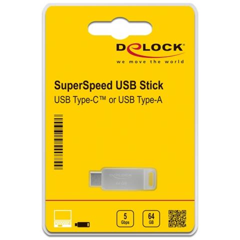 Chiavetta USB 5 Gbps USB-C + Tipo-A da 64 GB - Alloggiamento in metallo - Foto 2