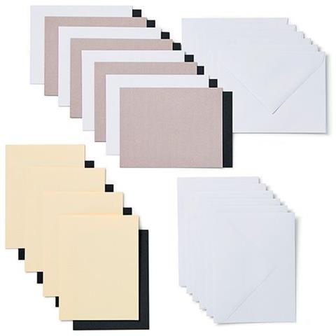 12 Carte E Buste Cricut Taupe, Bianche E Crema 13,9 X 10,7 Cm - Foto 2