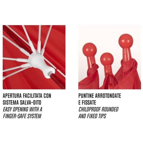 Ombrellone Junior Sistema Di Sicurezza 75 Cm Rosso - Foto 4