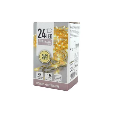 Glitter Garland - Spirito Natalizio - Luce Bianca Calda - 24 Lampadine Led - 2,3 M - 72082 - Foto 1