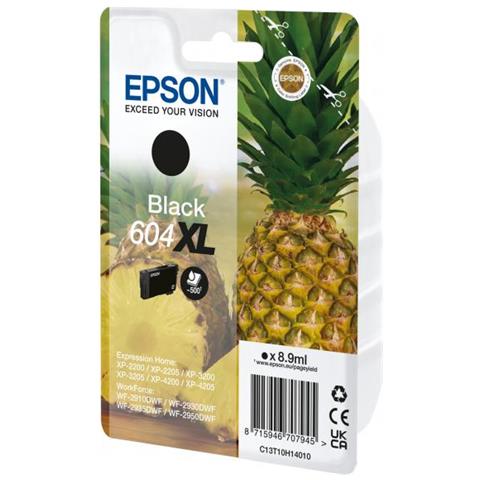 Ananas 604XL Cartuccia Ink Originale Nero per Expression Home XP-2200 / 3200 / WorkForce WF-2910 Capacità 500 Pagine - Foto 1