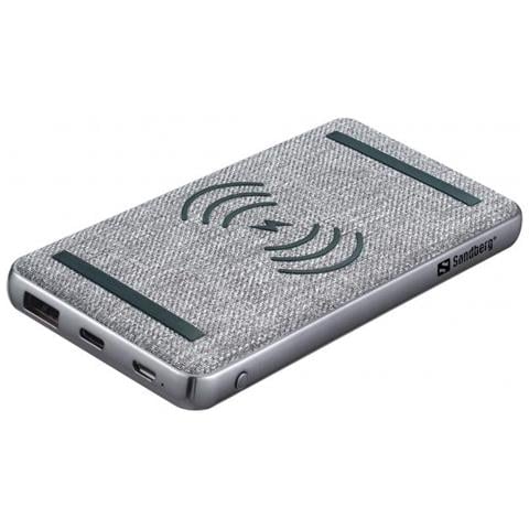 420-61 Batteria Portatile Polimeri Di Litio (lipo) 10000 Mah Carica Wireless Nero, Grigio - Foto 1