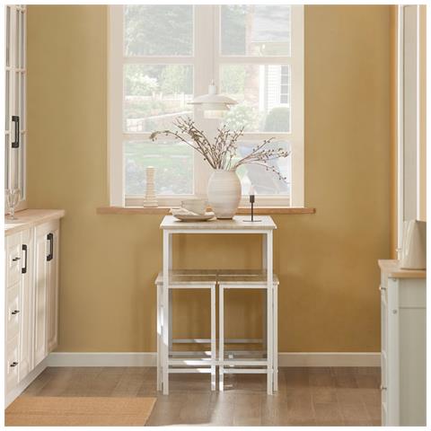 Set 5 Pezzi Tavolo Con 4 Sgabelli Mobile Bar Per Casa Stile Industriale L100*p60*a87 Cm Bianco Ogt11-wn - Foto 5