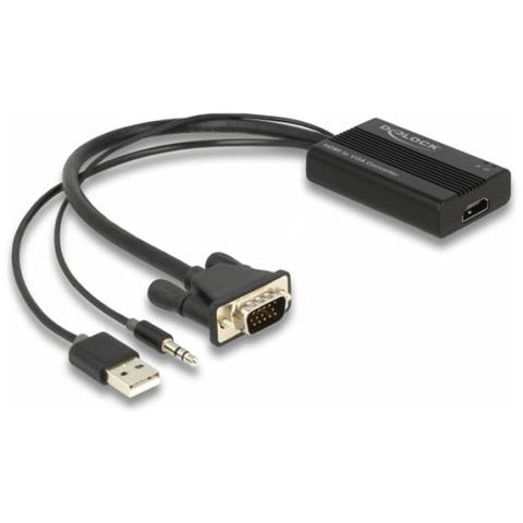 64172 Cavo E Adattatore Video 0,25 M Hdmi Tipo A (standard) Vga (d-sub) + 3.5mm + Usb Type-a Nero - Foto 1