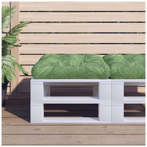 Cuscino Per Pallet Motivo A Foglie 58x58x10cm In Tessuto Oxford - Foto 6