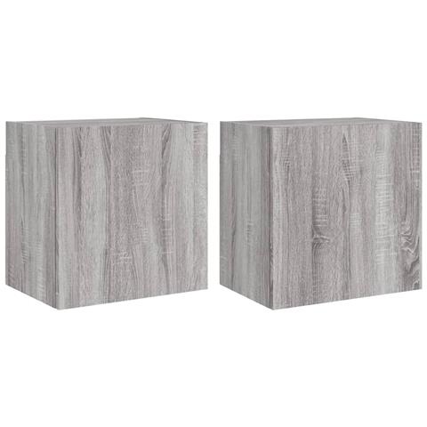 Mobili Tv Muro 2pz Grigio Sonoma 40,5x30x40cm Legno Multistrato - Foto 2