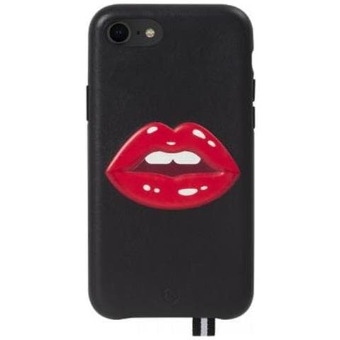 Cover Per Iphone 7/8/se /se22 Pelle Bastille Motivo Bocca In Rilievo, Nero - Foto 1