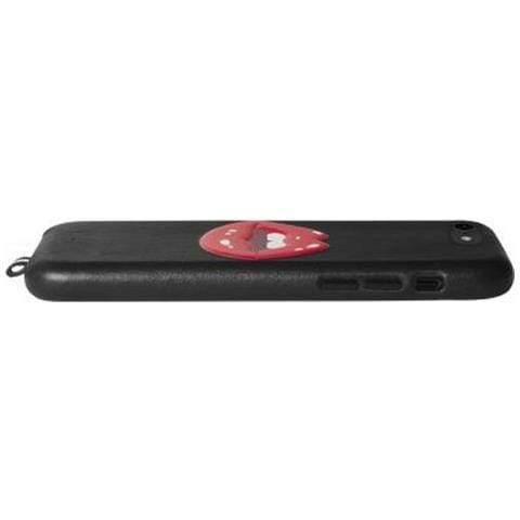 Cover Per Iphone 7/8/se /se22 Pelle Bastille Motivo Bocca In Rilievo, Nero - Foto 3