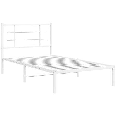 Giroletto Con Testiera Metallo Bianco 100x190 Cm - Foto 2