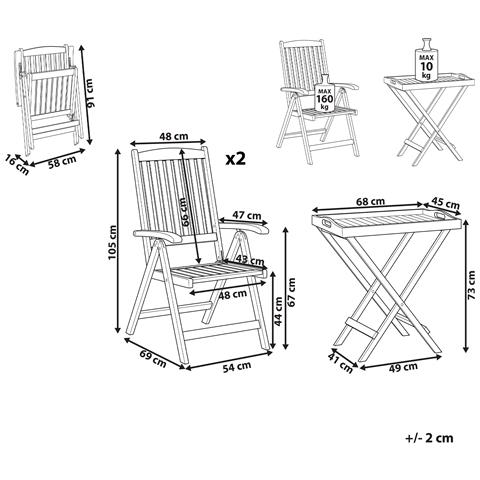 Set Bistrot Amantea Legno Legno Scuro - Foto 7