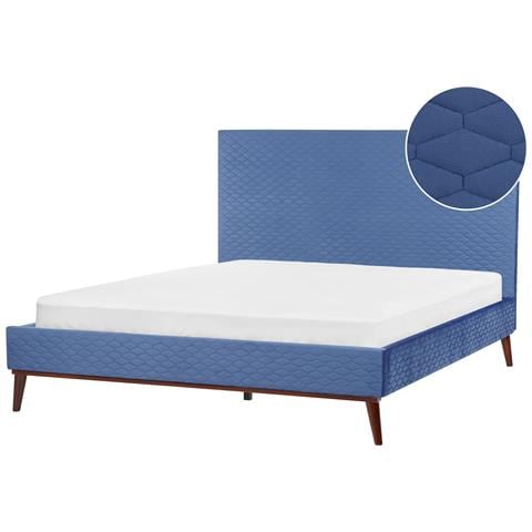 Letto Velluto Bayonne 180 X 200 Cm Blu - Foto 2
