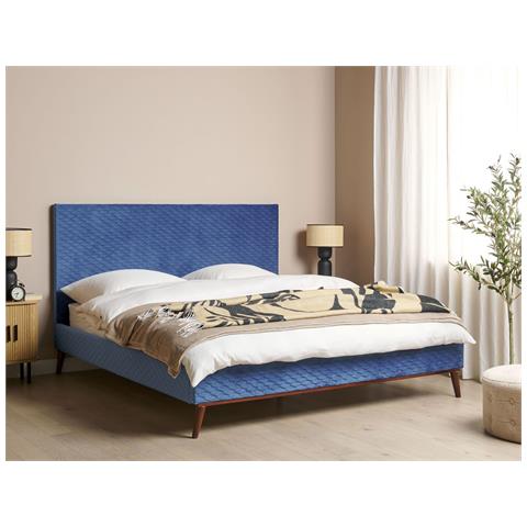 Letto Velluto Bayonne 180 X 200 Cm Blu - Foto 1