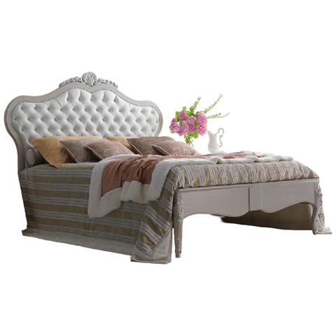 Letto Matrimoniale Legno Classico Testata Ecopelle L. 201 P. 215 H. 151 - Foto 1