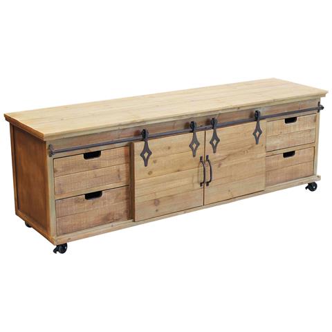 Mobile Porta Tv In Legno Con 2 Ante Scorrevoli 4 Cassetti E 2 Ripiani Sarajevo - Foto 1