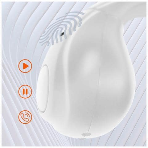 Auricolari Senza Fili Bluetooth A Conduzione Ossea Design Clip On, Bianco - Foto 5