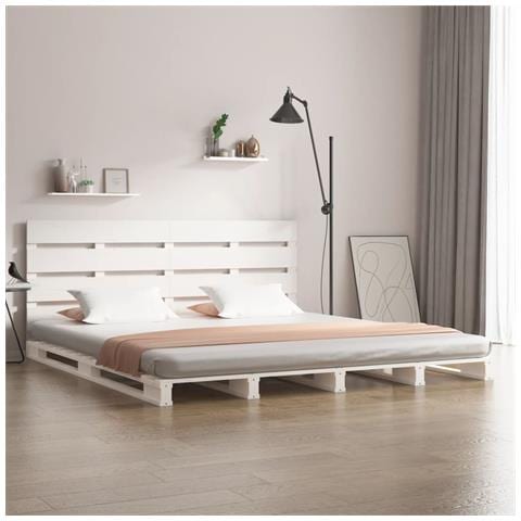 Giroletto Senza Materasso Bianco 180x200 Cm Legno Massello Pino - Foto 1