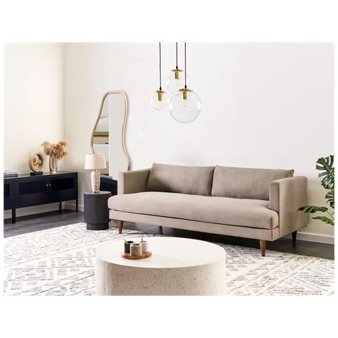 Divano 3 Posti Jarpen Tessuto Marrone Chiaro - Foto 1