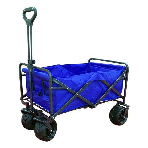 Carrello Spiaggia Telescopico Ruote Larghe Portata 80 Kg Nero - Foto 1