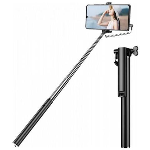 Mini Asta Selfie Cablata Ultra Compatta, Nero - Foto 1