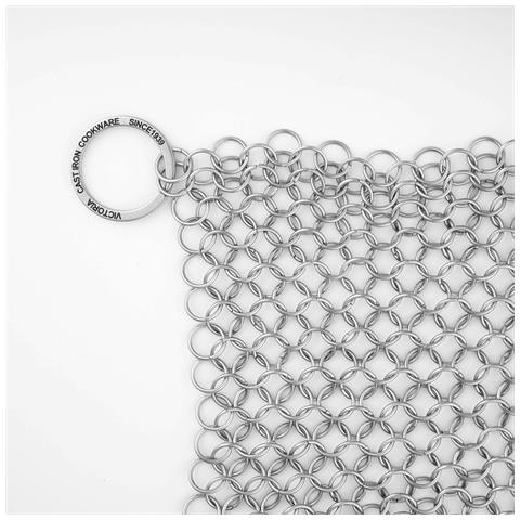 32210 Pulitore Per Ghisa, Cotta Maglia Di Acciaio Inossidabile, Chainmail Scrubber Acciaio Inox - Foto 7