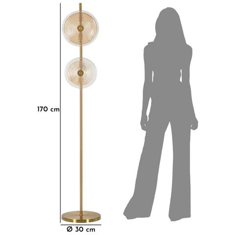 Lampada Da Terra Mf215 - Oro - Metallo - 30x30x170 Cm - Foto 7