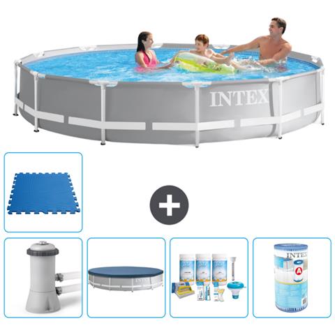 Piscina Fuori Terra - In Giro - 366x76 Cm - Grigio - Include Accessori Coordinati A2071 - Foto 1