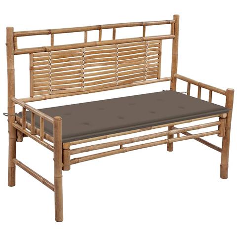 Lusso Casadino -  Panca Da Giardino Con Cuscino 120 Cm In Bambù - Foto 2