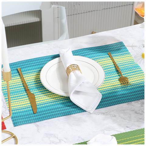 Set Di 6 Tovagliette All'americana Blue+yellow - Foto 5