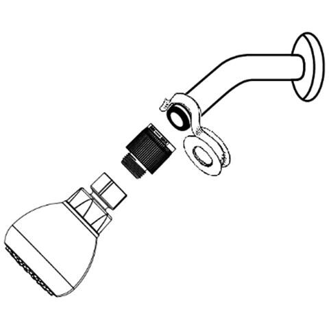 Regolatore Di Flusso Dell'acqua Per Soffione Doccia, Valvola Di Intercettazione Della Doccia Con Controllo Azionato Con Il Pollice - Foto 5