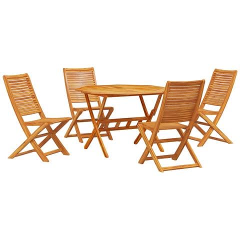 Set da pranzo da giardino 5 pezzi in legno massello di acacia - Foto 1